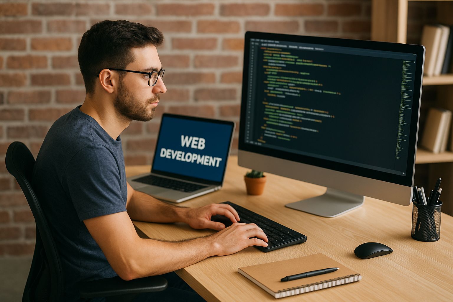 Simple prompt result - web developer at work table